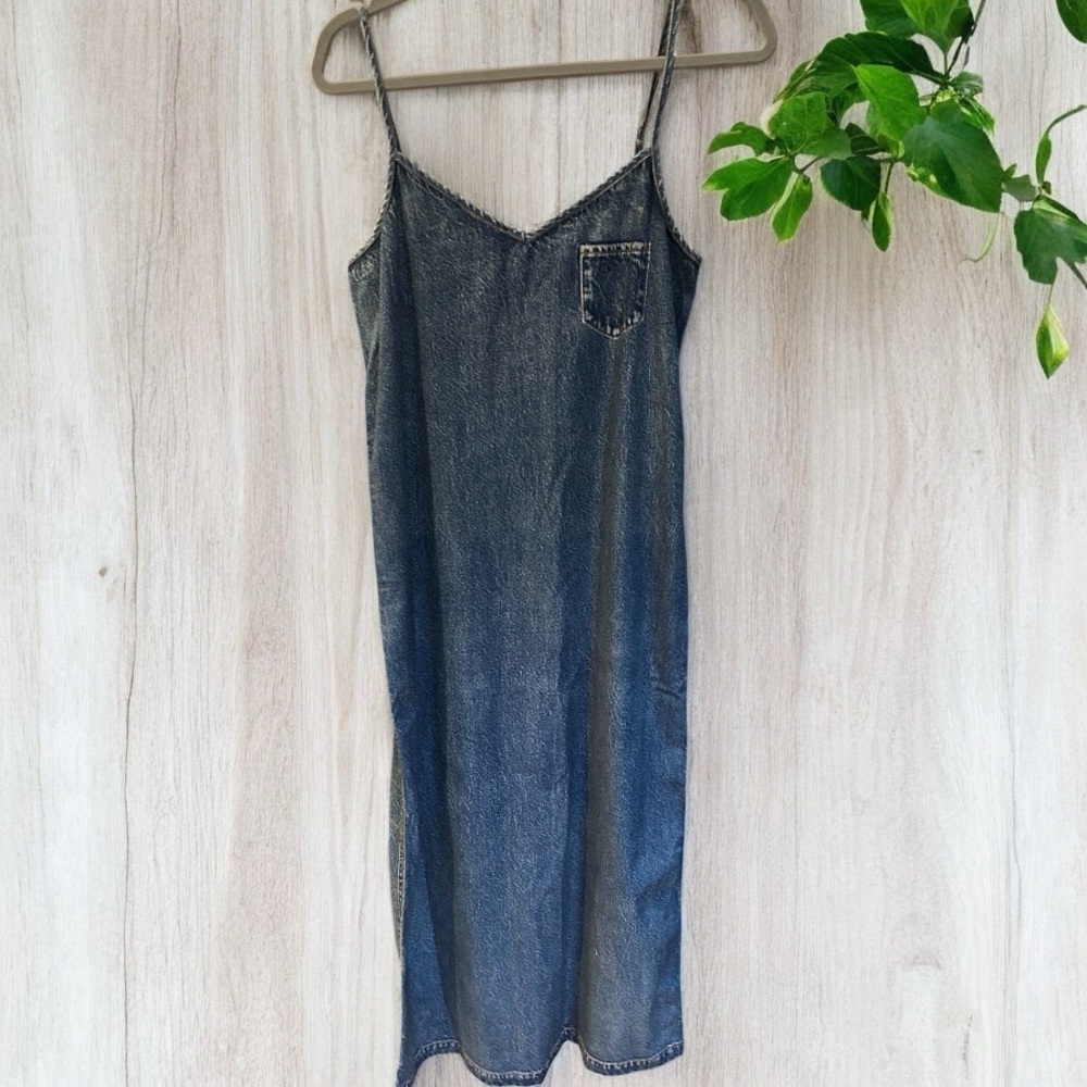 aerie Blue Denim Maxi Slip Dress - Picture 4 of 13